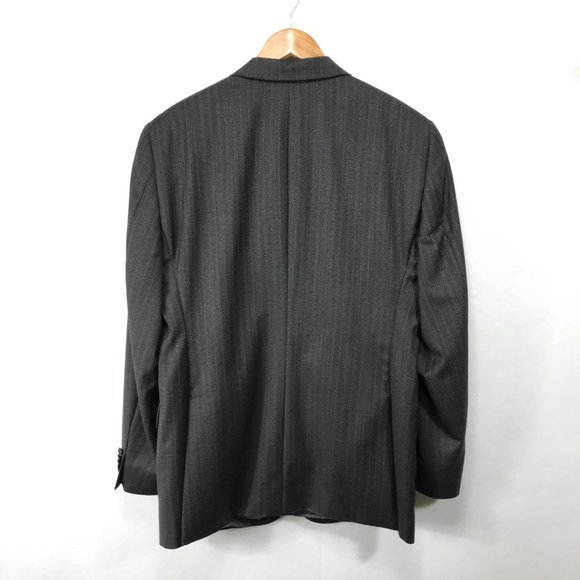 Hart Schaffner Marx Blazer Men's 42R Gray 2 Button Sport Coat Pin Stripe 2 vent - Picture 2 of 16